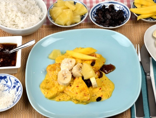 Africana panna med quorn, curry och grädde Africana panna med quorn, curry och grädde